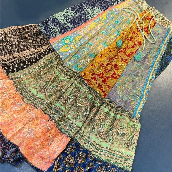 KARMA HIGHWAY Boho Floral Tiered MAXI SKIRT and gorgeous jewel tones - Picture 3 of 5